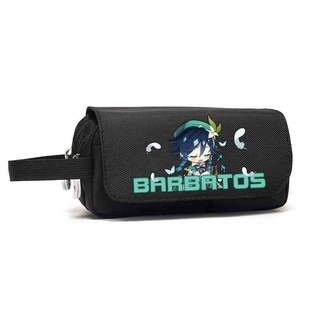 Hộp bút vải canvas IN HÌNH Diluc Keqing Klee Venti Paimon Genshin Impact game chibi đò dùng học tập xinh xắn