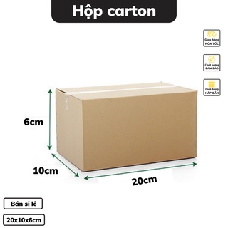 Hộp carton gói quà 20 x 10 x 6 cm bìa carton thiết kế 3 lớp dày dặn chắc chắn nhiều kích thước có bán sỉ lẻ
