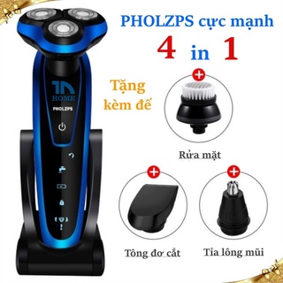 Máy cạo râu rửa mặt cho nam công suất cao 4 chức năng lưỡi mài tự động chống nước toàn thân PHOLZPS RQ1280