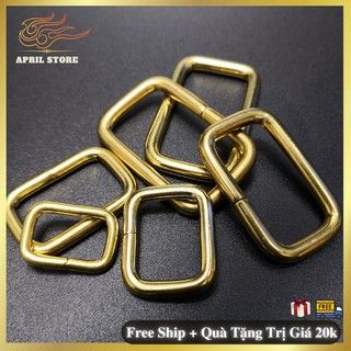 ️️️ Khoen Móc Khóa Cạnh Vuông - Đồng Nguyên Chất - Ring Phụ Kiện EDC - Độ dày 3 mm-  4 Size