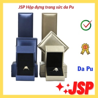 Hộp đựng nhẫn da Pu hộp đựng dây chuyên cầu hôn nhẫn cưới hộp đựng trang sức cao cấp JSP