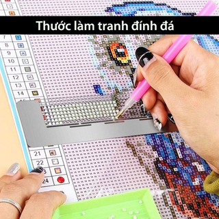 Thước làm tranh đính đá chuyên dụng 800 lỗ dài 13cm 30cm hỗ trợ tự làm tranh đính đá