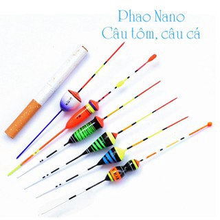 Phao câu tôm, câu cá nano, câu đơn câu đài màu trắng họa tiết xanh câu cá nhạy, có đủ thông số mã PT.K