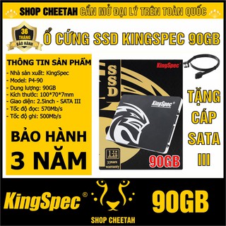 Ổ cứng SSD KingSpec 90GB – CHÍNH HÃNG – Bảo hành 3 năm – Tặng cáp dữ liệu Sata 3.0