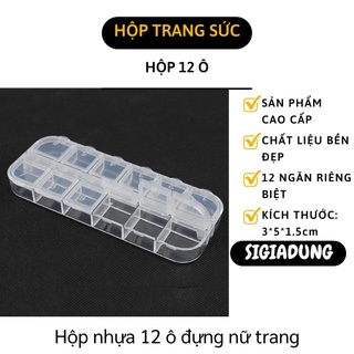 [SGD] Hộp Đựng Đá Đính Nails - Khay Nhựa 12 Ô Nắp Bật Đựng Linh Kiện Điện Tử, Trang Sức 7833