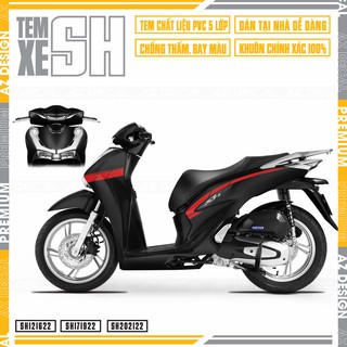 Tem Chỉ Xe SH Cách Điệu | SH22 | Decal Rời Dán Xe Máy SH Chất Liệu Decal Chống Thấm Nước, Chống Bay Màu