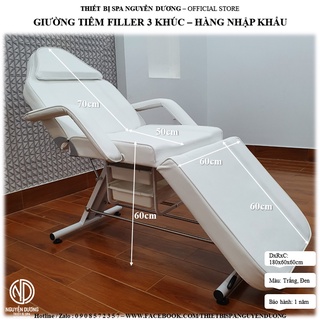 [HÀNG NHẬP KHẨU] Giường (Ghế) Tiêm Filler, Tiêm Botox , Phun Xăm Thẩm Mỹ , Tatoo - Màu Trắng