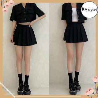 🆕 Set váy vest hộp KA Closet Set vest cực chất, áo vest hộp + quần giả váy tennis, chất umi siêu xinh, size M, L