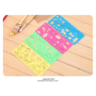 Bộ combo 4 khuôn thước vẽ tạo nhiều hình sinh động trang trí thủ công
