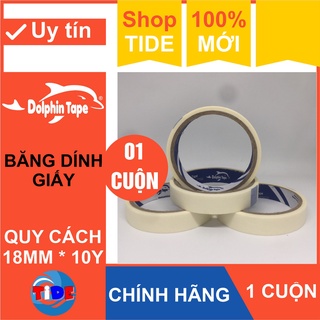 Băng dính giấy (1 cuộn KT: 18mm*10Y) – Cố định tranh vẽ, chặn màu nước, kẻ chỉ sơn tường và ghi nhãn nhớ