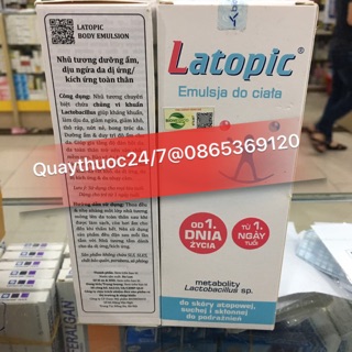 ✅✅NHŨ TƯƠNG DƯỠNG ẨM LATOPIC EMULSION (200ml)