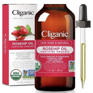 Tinh dầu nụ tầm xuân Rosehip oil organic Cliganic 30ml USDA 100% tự nhiên