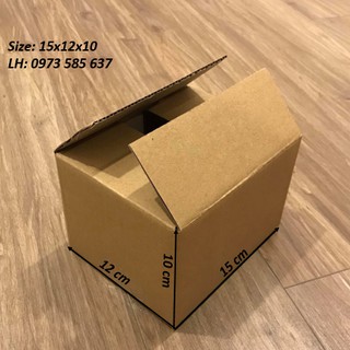 15x12x10 Combo 50 Hộp Carton - Gói Hàng Ship Cod, Hộp Giấy 3 Lớp