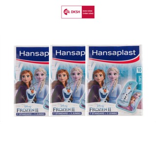 Combo 3 Băng cá nhân Hansaplast Disney Frozen II gói 10 miếng-Độc quyền duy nhất tại Việt Nam-Thương hiệu số 1 của Đức