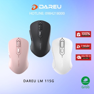 Chuột không dây Dareu LM115G - Có pin tặng kèm - Có Màu hồng cực kute - Chính hãng - BH 24 tháng