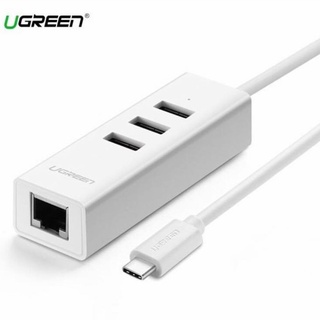 [Mã 155ELSALE giảm 7% đơn 300K] Cổng Usb Type C Sang Cổng Ethernet + Hub USB 2.0 Ugreen (20792)