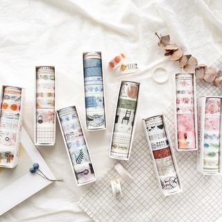 Washi tape set 8 cuộn Simno trang trí scrapbook, sổ tay planner ..
