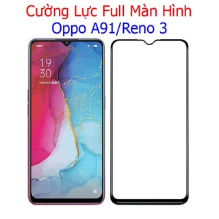 (F10) Miếng Dán Cường Lực Oppo A91 / Reno 3 Full Màn Hình