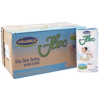 Thùng 12 Hộp Sữa Vinamilk Flex Không Đường - 1 lít x 12 hộp