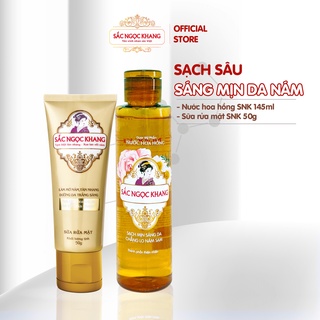 Bộ đôi kết hợp làm sạch sâu 1 [Sữa rửa mặt Sắc Ngọc Khang 50g &amp; Nước hoa hồng Sắc Ngọc Khang 145ml]
