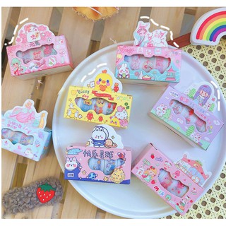 Hộp Washi Tape combo 5 Cuộn băng dính giấy Băng Keo Sticker Giấy Trang Trí Sổ Lưu Niệm DIY cute dễ thương