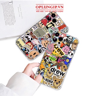 Ốp lưng iphone trong suốt drew house bieber cho iphone 14 13 pro max 11 12 pro max mini x xr xs max 6 s 7 8 plus