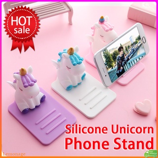 【Hàng Có Sẵn】Giá Đỡ Điện Thoại Silicon Mềm Để Bàn 4 Góc Hình Kỳ Lân Dễ Thương Chống Trượt Cho Điện Thoại/Máy Tính Bảng