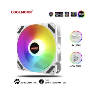 Quạt tản nhiệt Coolmon North Wind LED A-RGB 5V (3pin Sync) - White