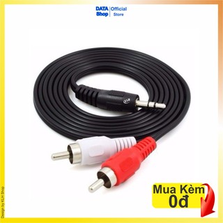 Dây loa AV từ điện thoại ra loa chân bông sen, cáp âm thanh jack tròn 3,5 mm ra chân loa av dài 1,5m 3m, 5m DATA Shop