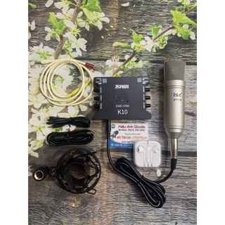 Combo thu âm libestream K10 và Mic Isk at100 hàng chính hãng loại 1 tặng kèm tai nghe nhét tai