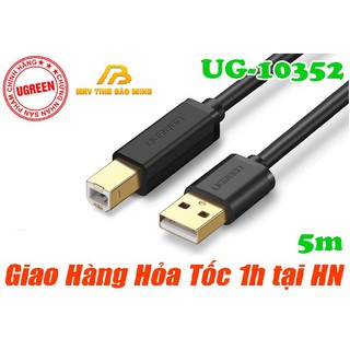 Cáp máy in USB 2.0 Ugreen 10352 (dài 5M)_Hàng chính hãng