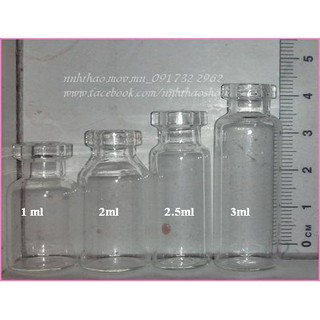50 lọ thủy tinh nhỏ loại 1ml_2ml_3ml