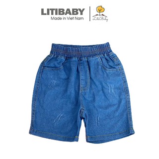 Quần bò lửng bé trai litibaby cho bạn 12-23kg. Chất bò co giãn, dễ mặc, dễ phối đồ