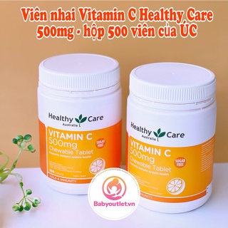 Viên nhai Vitamin C 500mg (Healthy care) - Hàng Úc