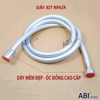 Dây xịt vệ sinh nhựa mềm đẹp ốc đồng cao cấp, dây vòi xịt toilet bồn cầu