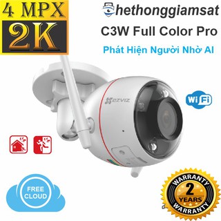 Camera Wifi Ezviz C3W Full Color Pro 4Mpx - 2K - 1440P (Độ phân giải 4Mpx - 2K) Có Màu Bang Đêm, Camera Wifi Ezviz Chính