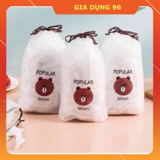 Màng Bọc Thực Phẩm Bo Chun GẤU BROWN Đa Năng Tiện Ích Túi 100 Chiếc