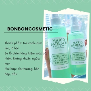 [BILL US] Auth Toner xịt MARIO BADESCU xanh Facial Spray