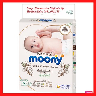 (Hcm) Tã Bỉm MOONY NATURAL Nội Địa Nhật dán/quần NB63/S58/M46/L38/L36/XL32