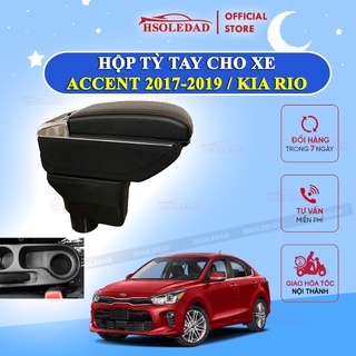 Hộp tỳ tay xe Accent / Verna / Kia Rio 2017-2019 cao cấp tích hợp cổng sạc USB - Bảo hành 12 tháng