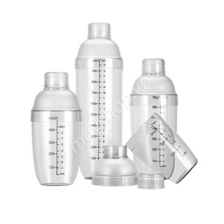 Bình lắc pha chế nhựa Cocktail Shaker có vạch đen chia định lượng