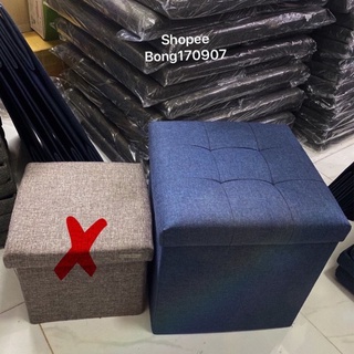 Đôn Ghế Kiêm Hộp Đựng Đồ (2 in 1) chất vải Oxford 600D cao cấp Kích Thước 39x39xcao 40cm