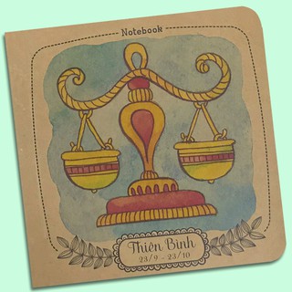 Notebook - 12 cung hoàng đạo - Thiên Bình (Giấy Kraft nâu)