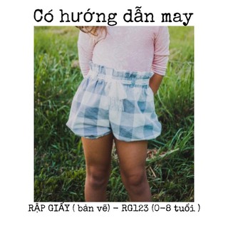 RG123_Rập giấy may quần bé gái