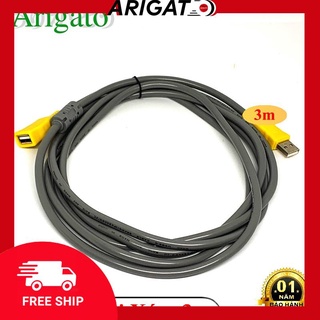 Dây Nối Dài Xám Usb Chuẩn 2.0 Arigato Chống Nhiễu 2 Đầu Dài 3M