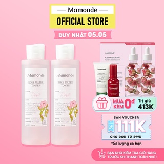 Bộ Đôi Nước cân bằng hoa hồng cung cấp độ ẩm Mamonde Rose Water Toner 250ml x 2