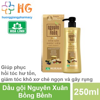 Dầu gội dược liệu Nguyên Xuân Bồng Bềnh - Giúp phục hồi tóc hư tổn, giảm tóc khô xơ chẻ ngọn và gãy rụng (Chai 250ml)