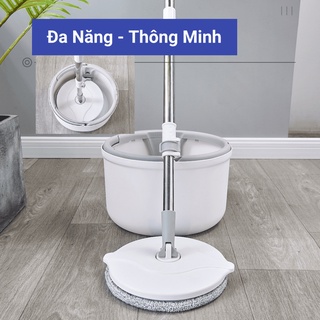 [Ưu Đãi] Bộ Cây Lau Nhà Thông Minh, Bộ Cây Lau Nhà Tự Vắt Xoay 360 Độ Kèm Thùng Tự Vắt K8 Cao Cấp