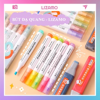 Bút dạ quang 6 màu highlight pastel LIZAMO, bút đánh dấu nhớ dòng cute nhiều màu marker B43