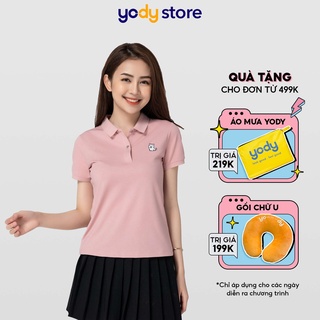 Áo polo nữ pique mắt chim YODY thêu ngực, kiểu dáng đơn giản, thanh lịch - APN3878